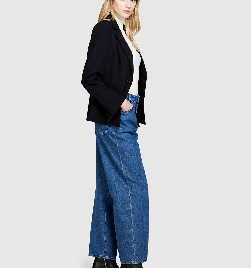 Loose fit jeans - women's relaxed fit jeans - Dark Blue | Sisley image number 2